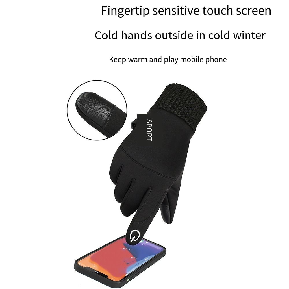 Winter Cycling Commute - Autumn and Winter Touchscreen Gloves Windproof