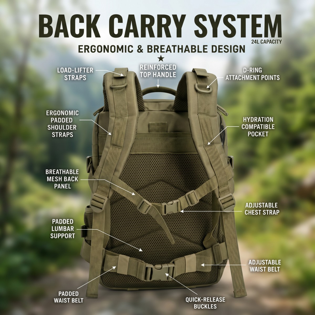 24L Molle Tactical Backpack fo - Cycling Commute Distance ulasan dan harga