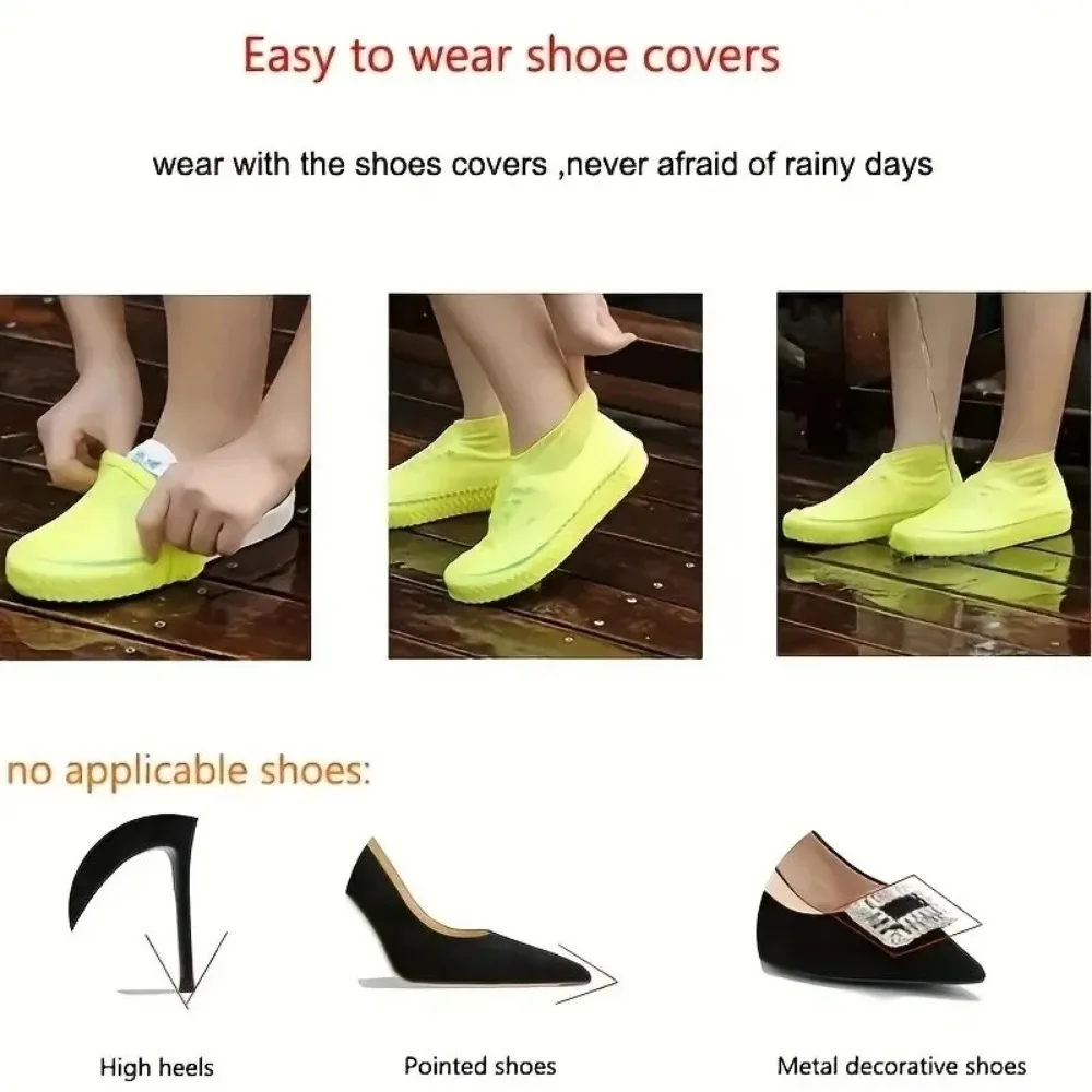 Thick Silicone Rain Boot Cover - Waterproof Cycling Commute ulasan dan harga