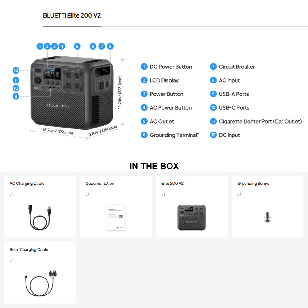 【Renew】BLUETTI Elite 200 V2 Po - Usb Charger Dynamo ulasan dan harga