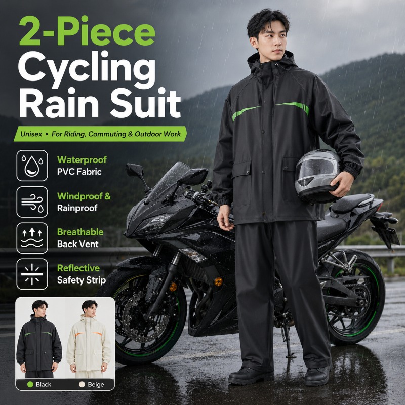 Unisex 2-Piece Waterproof Cycl - Cycling Commute Jacket ulasan dan harga