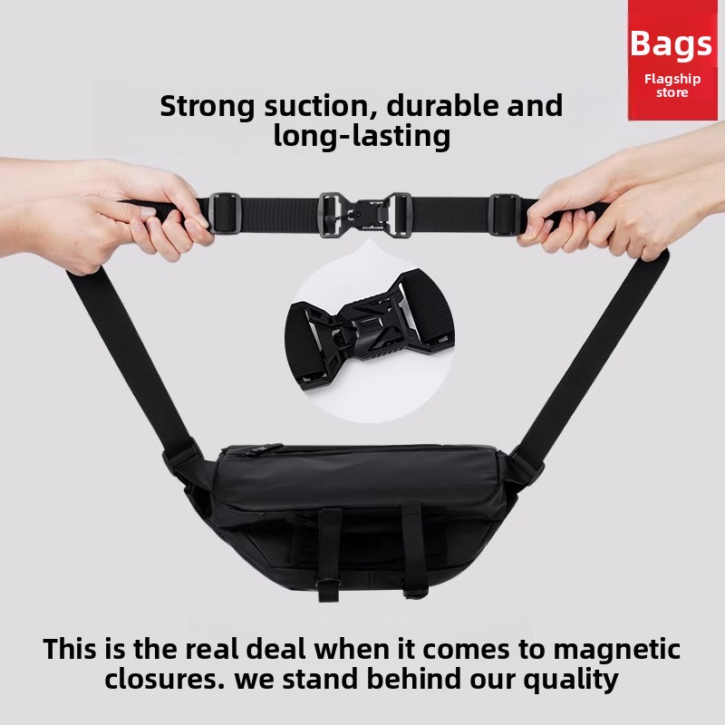 Magnetic Buckle Men Crossbody  - Cycling Commuter Bag ulasan dan harga